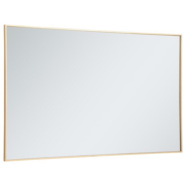 Metal Frame Rectangle Mirror 36 Inch In Brass